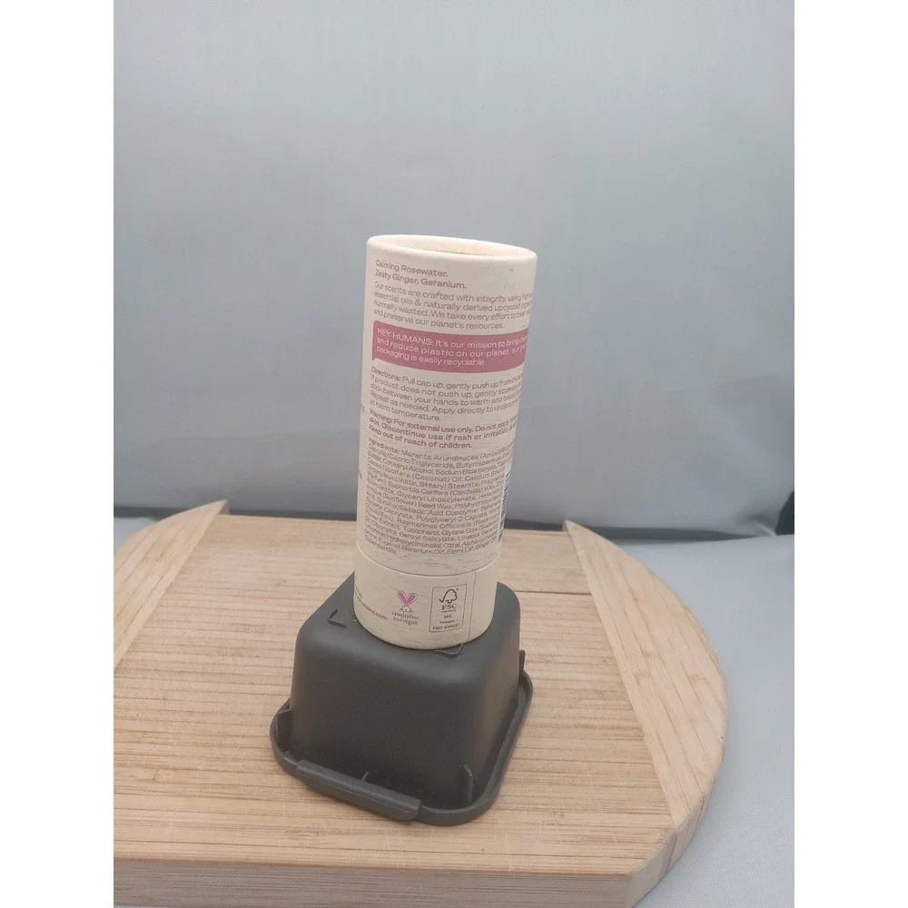 Hey Humans‎ Aluminum Free Deodorant Stick 2 Ounce Vegan Rosewater Ginger